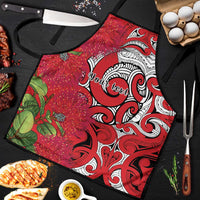 Personalised New Zealand Koru Pohutukawa Apron Meri Kirihimete Aroha for Christmas - Polynesian Pride