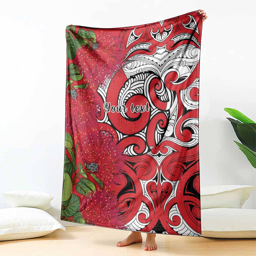 Personalised New Zealand Koru Pohutukawa Blanket Meri Kirihimete Aroha for Christmas - Polynesian Pride