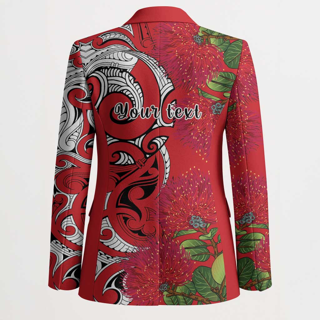 Personalised New Zealand Koru Pohutukawa Blazer Meri Kirihimete Aroha for Christmas - Polynesian Pride