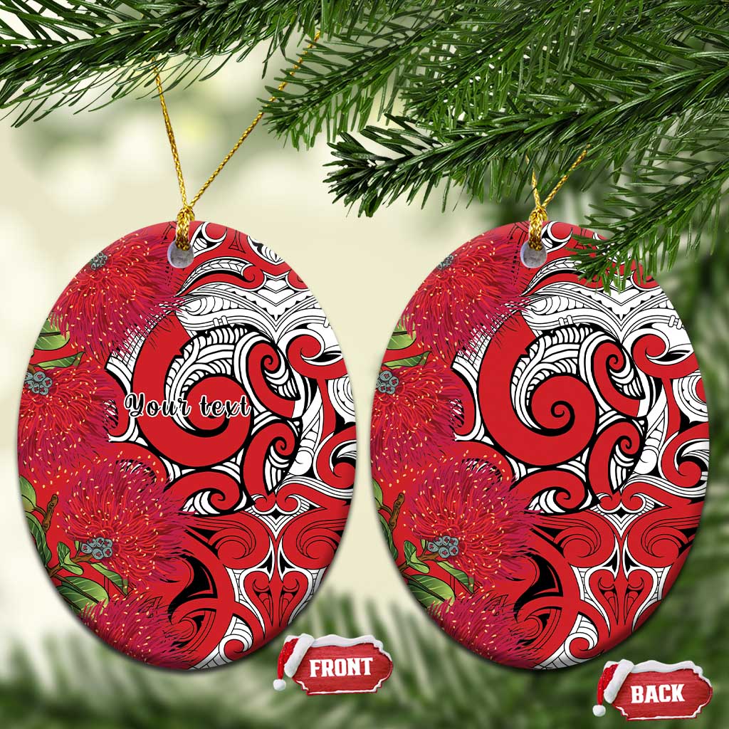 Personalised New Zealand Koru Pohutukawa Ceramic Ornament Meri Kirihimete Aroha for Christmas - Polynesian Pride