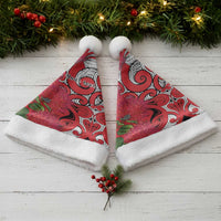 Personalised New Zealand Koru Pohutukawa Christmas Santa Hat Meri Kirihimete Aroha for Christmas - Polynesian Pride