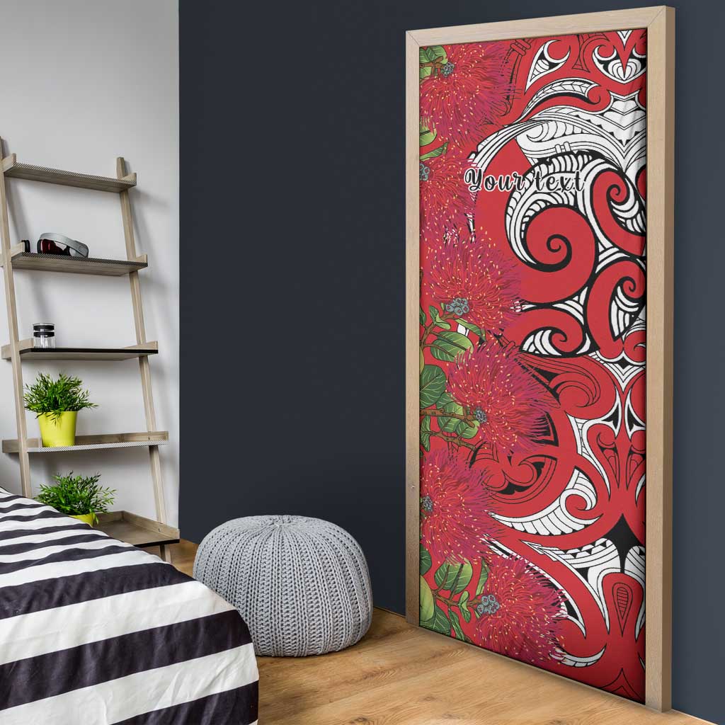 Personalised New Zealand Koru Pohutukawa Door Cover Meri Kirihimete Aroha for Christmas - Polynesian Pride