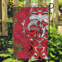 Personalised New Zealand Koru Pohutukawa Garden Flag Meri Kirihimete Aroha for Christmas - Polynesian Pride