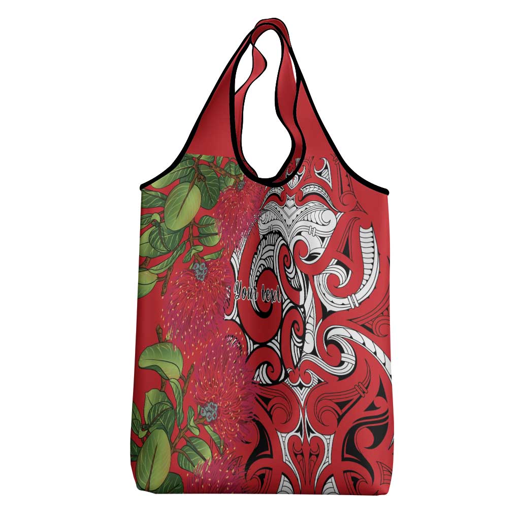 Personalised New Zealand Koru Pohutukawa Grocery Bag Meri Kirihimete Aroha for Christmas - Polynesian Pride