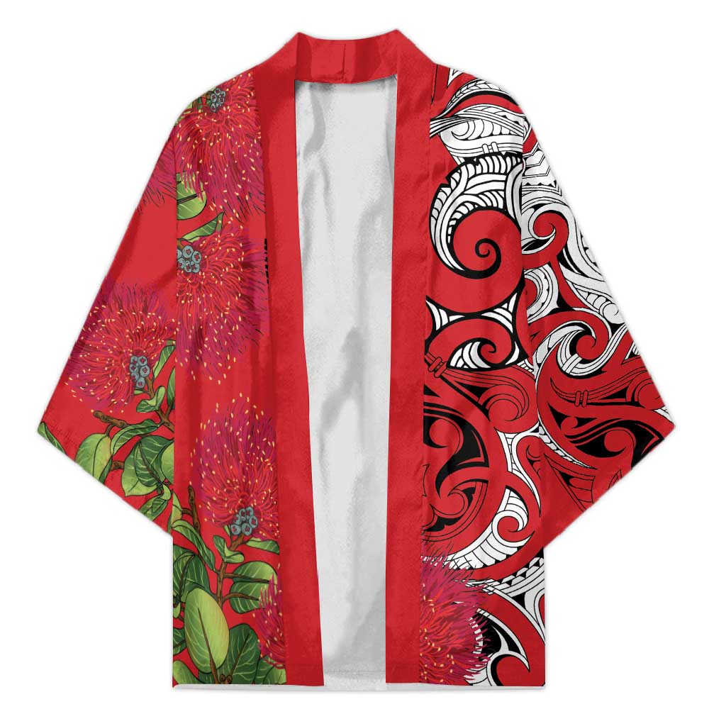 Personalised New Zealand Koru Pohutukawa Kimono Meri Kirihimete Aroha for Christmas - Polynesian Pride