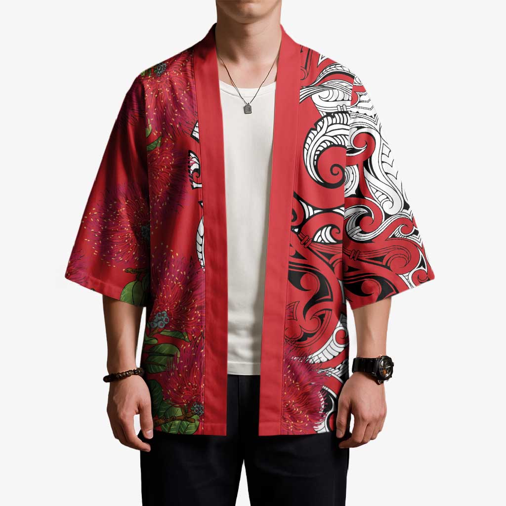 Personalised New Zealand Koru Pohutukawa Kimono Meri Kirihimete Aroha for Christmas - Polynesian Pride