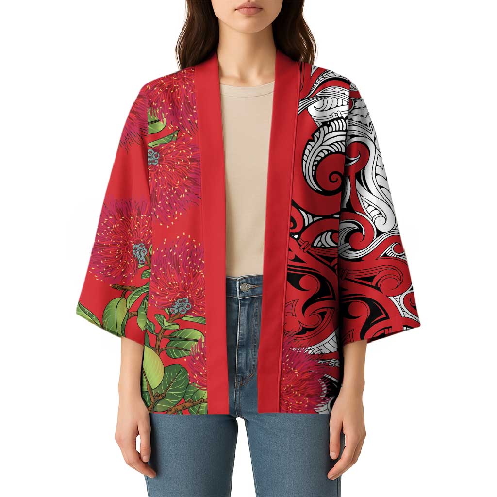 Personalised New Zealand Koru Pohutukawa Kimono Meri Kirihimete Aroha for Christmas - Polynesian Pride