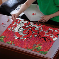 Personalised New Zealand Koru Pohutukawa Puzzle Meri Kirihimete Aroha for Christmas - Polynesian Pride