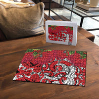 Personalised New Zealand Koru Pohutukawa Puzzle Meri Kirihimete Aroha for Christmas - Polynesian Pride