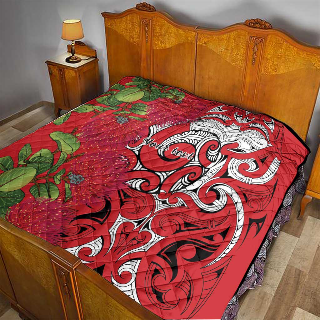 Personalised New Zealand Koru Pohutukawa Quilt Meri Kirihimete Aroha for Christmas - Polynesian Pride