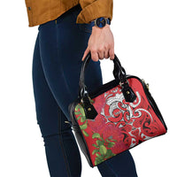 Personalised New Zealand Koru Pohutukawa Shoulder Handbag Meri Kirihimete Aroha for Christmas - Polynesian Pride