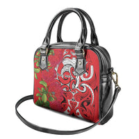 Personalised New Zealand Koru Pohutukawa Shoulder Handbag Meri Kirihimete Aroha for Christmas - Polynesian Pride