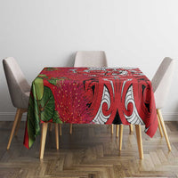 Personalised New Zealand Koru Pohutukawa Tablecloth Meri Kirihimete Aroha for Christmas - Polynesian Pride