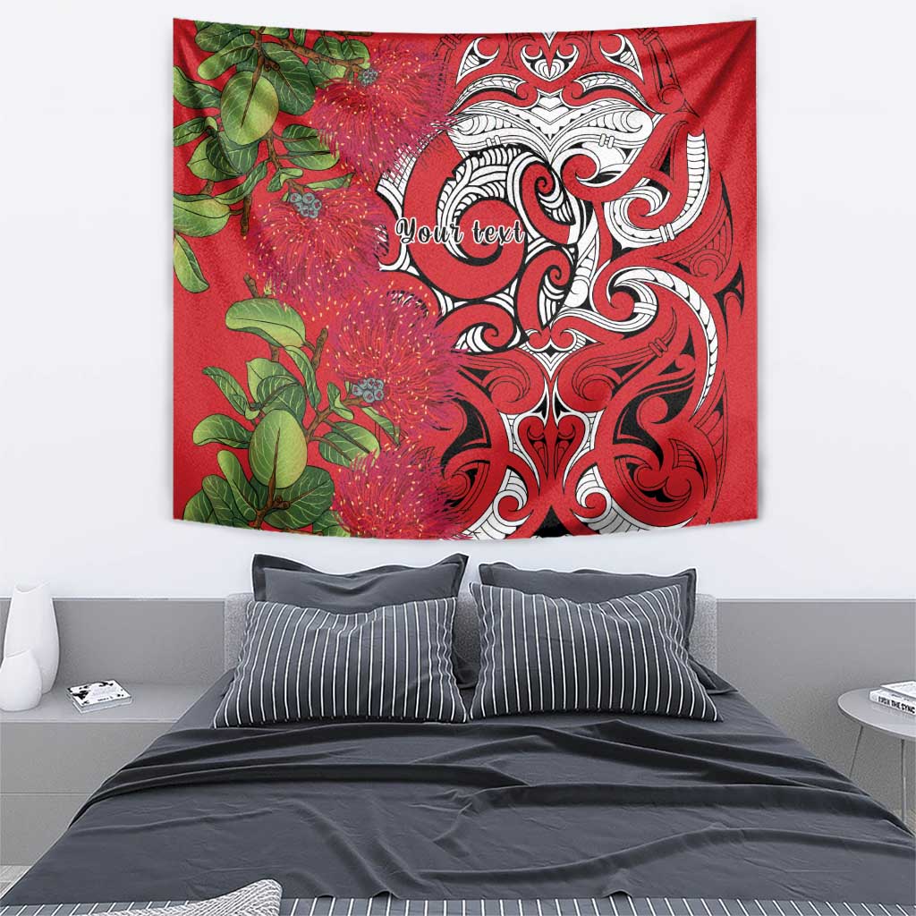 Personalised New Zealand Koru Pohutukawa Tapestry Meri Kirihimete Aroha for Christmas - Polynesian Pride
