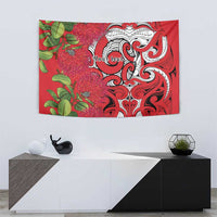 Personalised New Zealand Koru Pohutukawa Tapestry Meri Kirihimete Aroha for Christmas - Polynesian Pride
