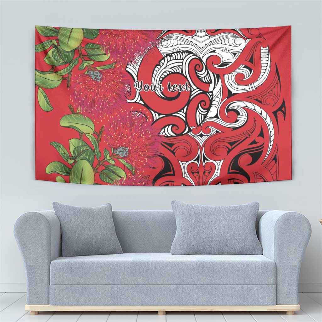 Personalised New Zealand Koru Pohutukawa Tapestry Meri Kirihimete Aroha for Christmas - Polynesian Pride