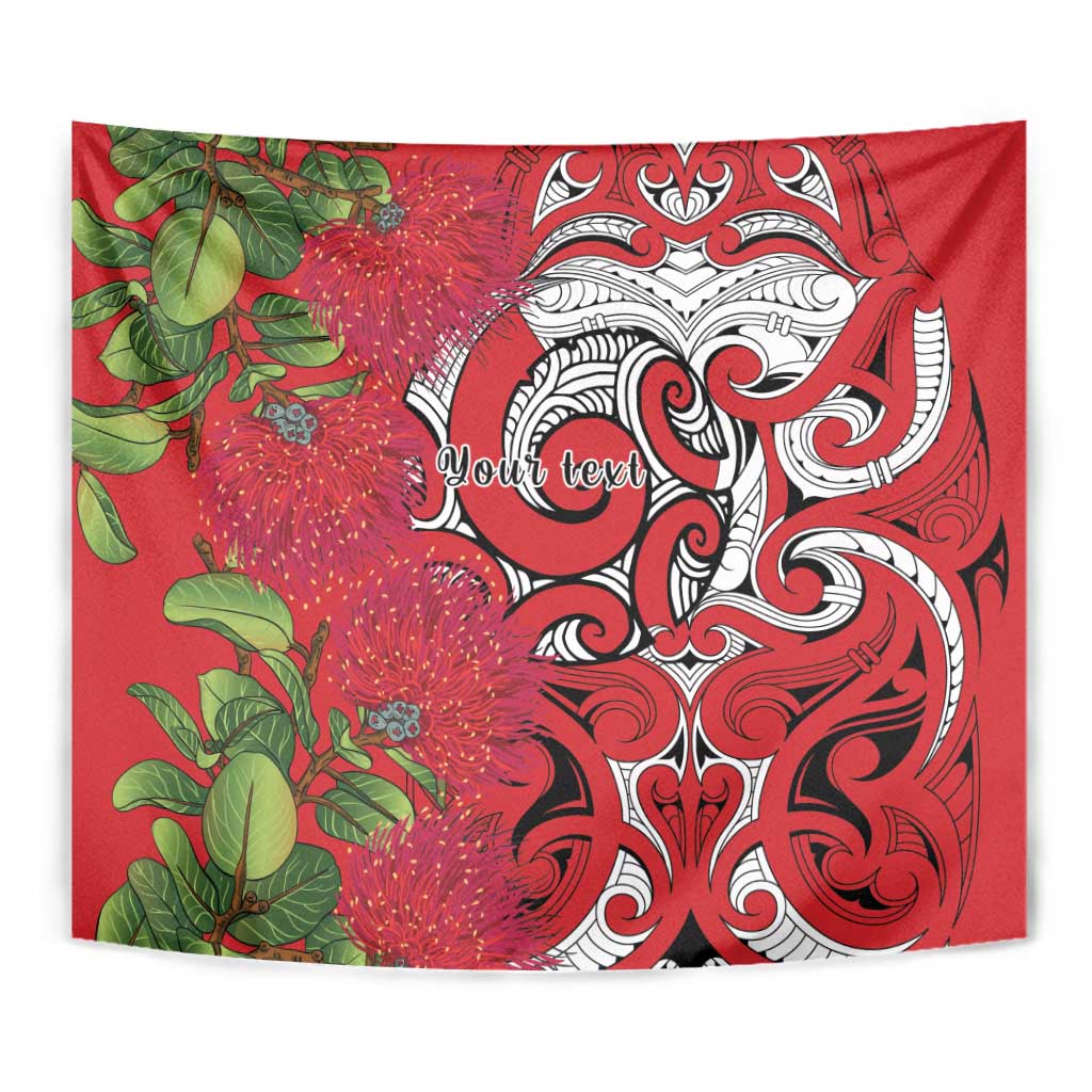 Personalised New Zealand Koru Pohutukawa Tapestry Meri Kirihimete Aroha for Christmas - Polynesian Pride