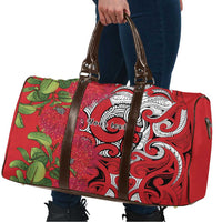 Personalised New Zealand Koru Pohutukawa Travel Bag Meri Kirihimete Aroha for Christmas - Polynesian Pride