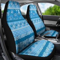 Hawaiian Hibiscus Honu Car Seat Cover Blue Mele Kalikimaka Palaka Spirit - Polynesian Pride