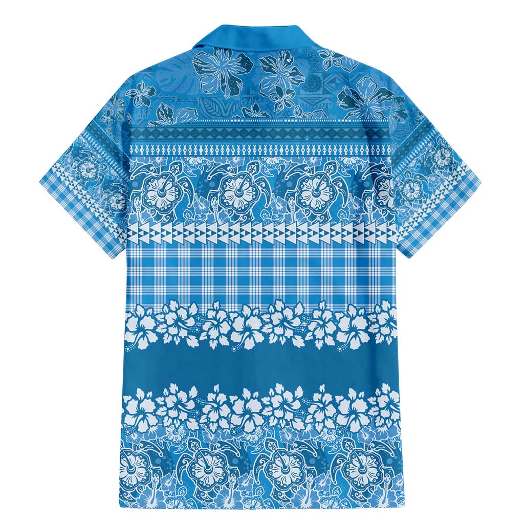Hawaiian Hibiscus Honu Family Matching Mermaid Dress and Hawaiian Shirt Blue Mele Kalikimaka Palaka Spirit - Polynesian Pride