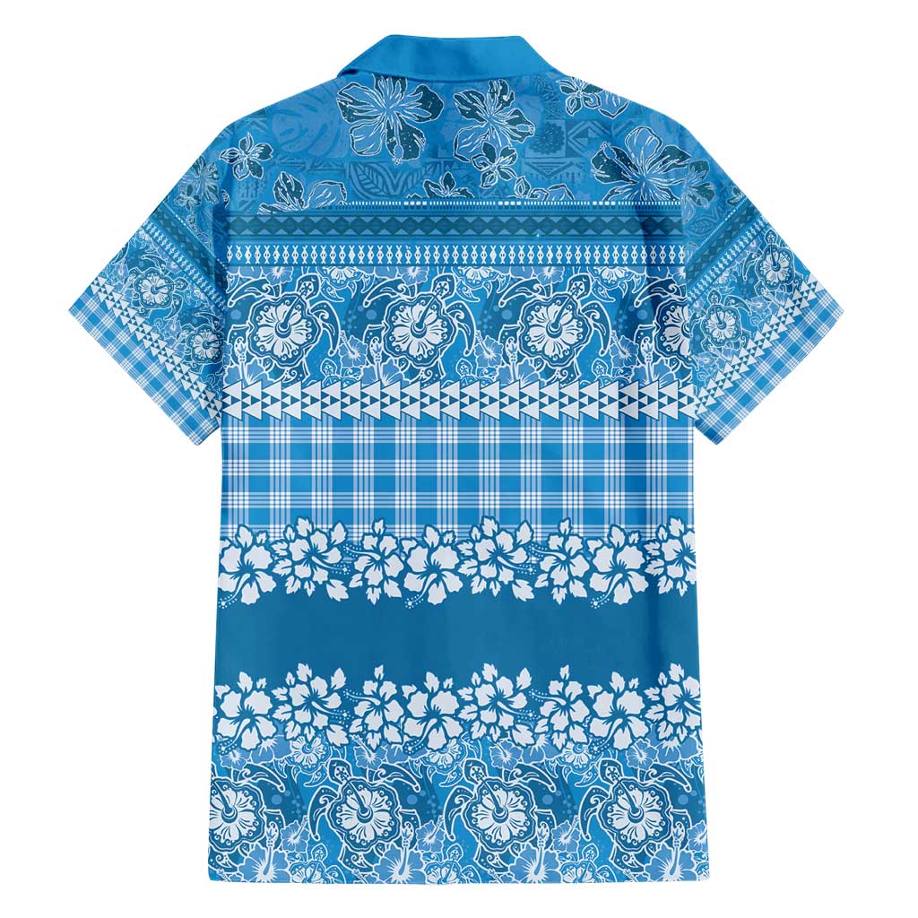 Hawaiian Hibiscus Honu Hawaiian Shirt Blue Mele Kalikimaka Palaka Spirit - Polynesian Pride