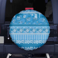 Hawaiian Hibiscus Honu Spare Tire Cover Blue Mele Kalikimaka Palaka Spirit - Polynesian Pride