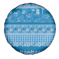 Hawaiian Hibiscus Honu Spare Tire Cover Blue Mele Kalikimaka Palaka Spirit - Polynesian Pride