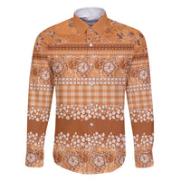 Hawaiian Hibiscus Honu Family Matching Off The Shoulder Long Sleeve Dress and Hawaiian Shirt Gold Mele Kalikimaka Palaka Spirit - Polynesian Pride