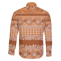 Hawaiian Hibiscus Honu Family Matching Off The Shoulder Long Sleeve Dress and Hawaiian Shirt Gold Mele Kalikimaka Palaka Spirit - Polynesian Pride