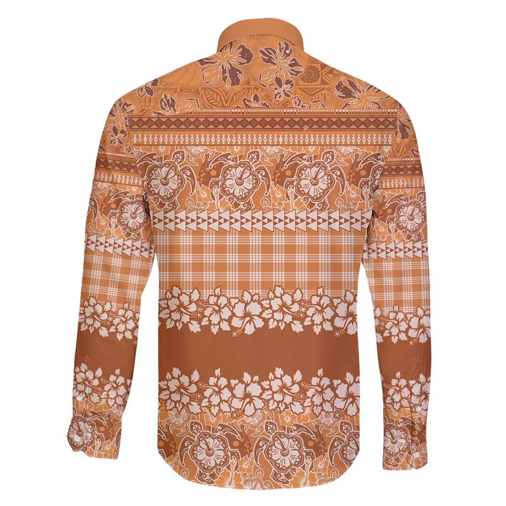 Hawaiian Hibiscus Honu Family Matching Short Sleeve Bodycon Dress and Hawaiian Shirt Gold Mele Kalikimaka Palaka Spirit - Polynesian Pride