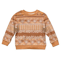 Hawaiian Hibiscus Honu Kid Ugly Christmas Sweater Gold Mele Kalikimaka Palaka Spirit - Polynesian Pride