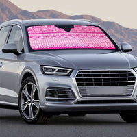 Hawaiian Hibiscus Honu Auto Sun Shade Pink Mele Kalikimaka Palaka Spirit - Polynesian Pride