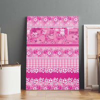 Hawaiian Hibiscus Honu Canvas Wall Art Pink Mele Kalikimaka Palaka Spirit - Polynesian Pride