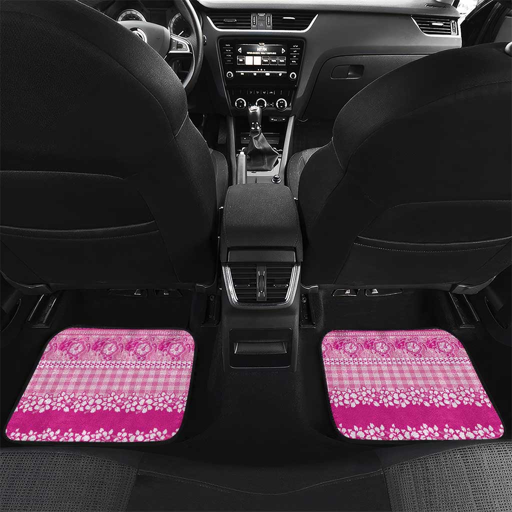 Hawaiian Hibiscus Honu Car Mats Pink Mele Kalikimaka Palaka Spirit - Polynesian Pride