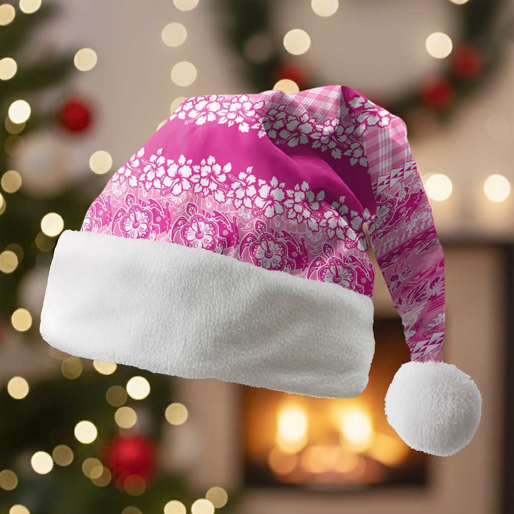 Hawaiian Hibiscus Honu Christmas Santa Hat Pink Mele Kalikimaka Palaka Spirit - Polynesian Pride