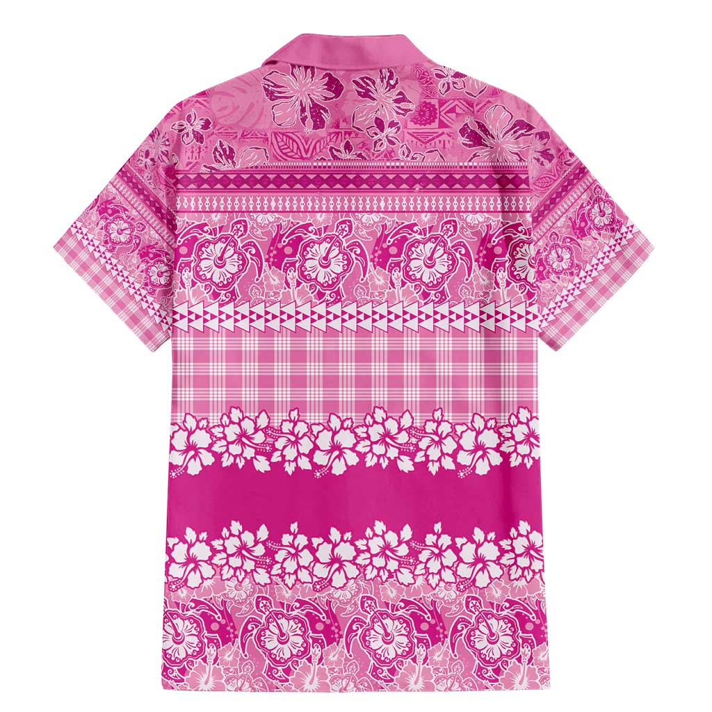 Hawaiian Hibiscus Honu Family Matching Mermaid Dress and Hawaiian Shirt Pink Mele Kalikimaka Palaka Spirit - Polynesian Pride