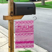 Hawaiian Hibiscus Honu Garden Flag Pink Mele Kalikimaka Palaka Spirit - Polynesian Pride