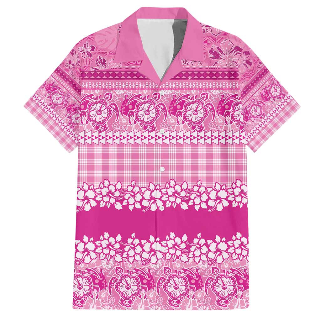 Hawaiian Hibiscus Honu Hawaiian Shirt Pink Mele Kalikimaka Palaka Spirit - Polynesian Pride