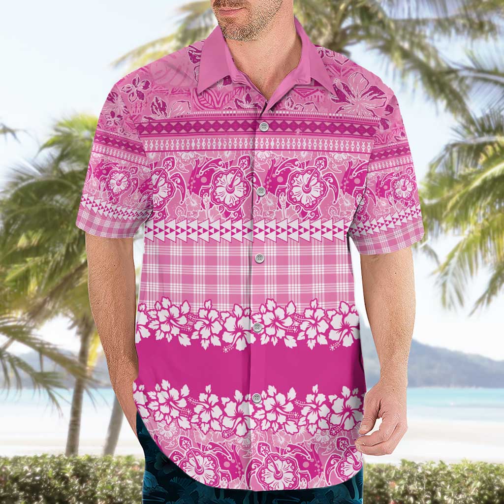 Hawaiian Hibiscus Honu Hawaiian Shirt Pink Mele Kalikimaka Palaka Spirit - Polynesian Pride