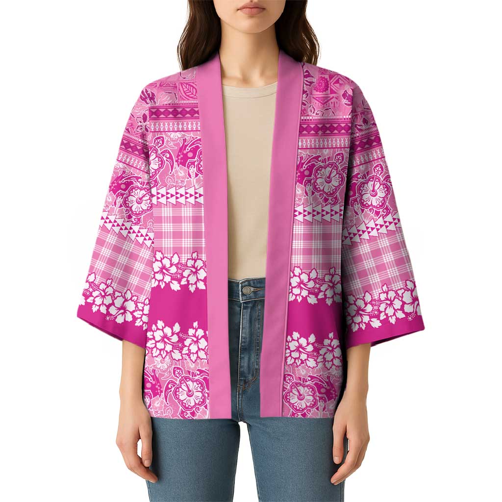 Hawaiian Hibiscus Honu Kimono Pink Mele Kalikimaka Palaka Spirit - Polynesian Pride