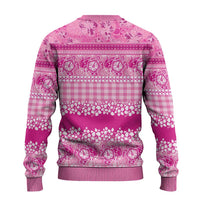 Hawaiian Hibiscus Honu Ugly Christmas Sweater Pink Mele Kalikimaka Palaka Spirit - Polynesian Pride