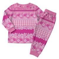 Hawaiian Hibiscus Honu Christmas Pajama Set Pink Mele Kalikimaka Palaka Spirit - Polynesian Pride