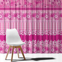 Hawaiian Hibiscus Honu Window Curtain Pink Mele Kalikimaka Palaka Spirit - Polynesian Pride