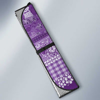 Hawaiian Hibiscus Honu Auto Sun Shade Purple Mele Kalikimaka Palaka Spirit - Polynesian Pride