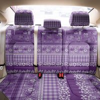 Hawaiian Hibiscus Honu Back Car Seat Cover Purple Mele Kalikimaka Palaka Spirit - Polynesian Pride