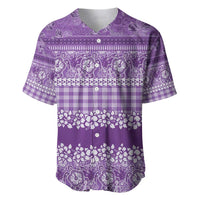 Hawaiian Hibiscus Honu Baseball Jersey Purple Mele Kalikimaka Palaka Spirit - Polynesian Pride