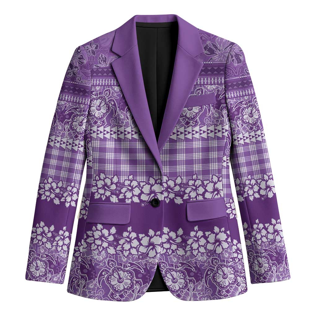 Hawaiian Hibiscus Honu Blazer Purple Mele Kalikimaka Palaka Spirit - Polynesian Pride