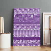 Hawaiian Hibiscus Honu Canvas Wall Art Purple Mele Kalikimaka Palaka Spirit - Polynesian Pride