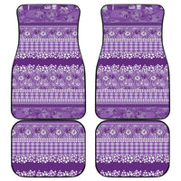 Hawaiian Hibiscus Honu Car Mats Purple Mele Kalikimaka Palaka Spirit - Polynesian Pride