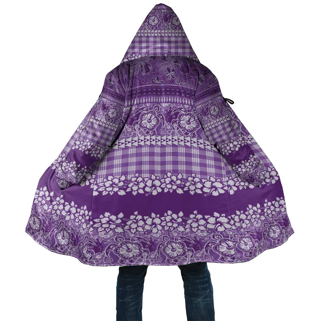 Hawaiian Hibiscus Honu Cloak Purple Mele Kalikimaka Palaka Spirit - Polynesian Pride